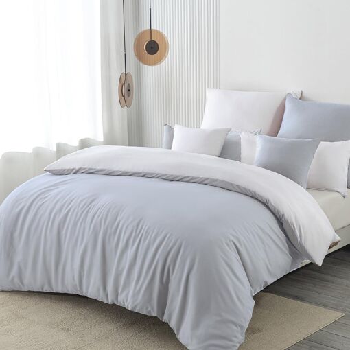 Housse De Couette 135x200cm Motif Vache Sauvage Gris Blanc - Parure De Lit Enfant