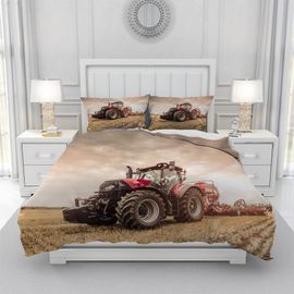 Sjzg-Housse De Couette Tracteur 135×200 Cm,3d Parure De Lit Tracteur 3 Pièces,1 Housse De Couette En Microfibre Et 2 Taies D'oreiller 50 X 70 Cm