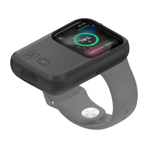 Coque Batterie Induction Pour Apple Watch 49mm Silicone Autonomie 15h 3mk Noir