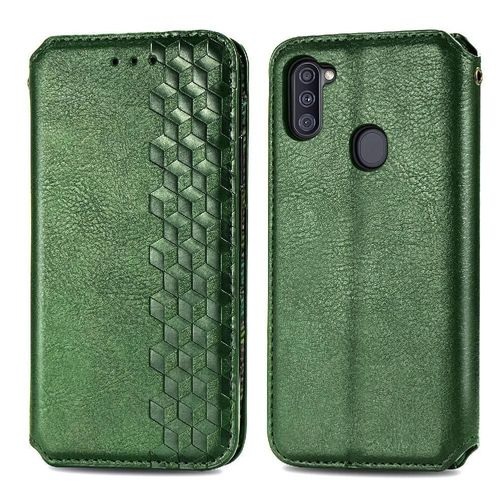 Étui Pour Samsung Galaxy M11 Conception De Mode Étui En Cuir Fonction De Portefeuille Entreprise Exquise Couverture Flip - Vert