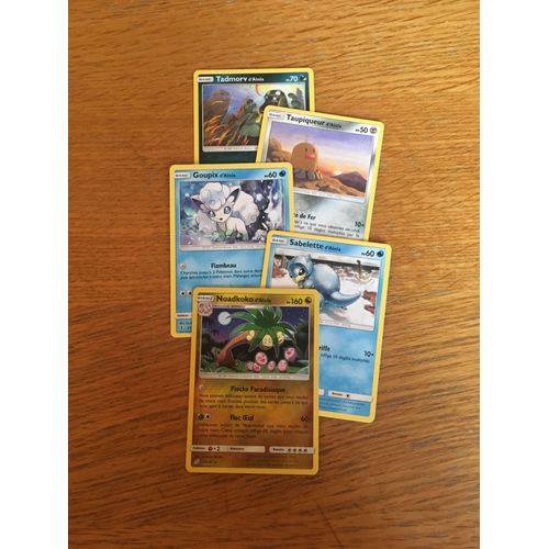 (14) Goupix D'alola + Taupiqueur D'alola + Tadmorv D'alola + Sabelette D'alola + Noadkoko D'alola (Pokemon)