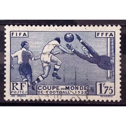 Fifa / Fffa - Coupe Du Monde De Football 1938 - 1f75 Outremer (Superbe N° 396) Obl - Cote 15,00 - France Année 1938 - N26431