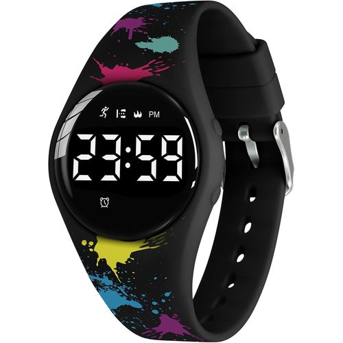 Cfux-Montre Digitale Enfant Avec Chronomètre, Eclairage, Alarme, Date,Podomètres Marche Non Connecté-Montres Sport Pour Fille Garcon Avec Bracelet En Silicone