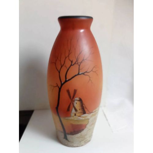 Vase Legras 1900 Émaillé Signé H.Martin Hauteur 30 Cm Diamètre 13 Cm 1,10 Kg