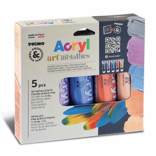 5 Tubes De Peinture Acrylique Métallisée