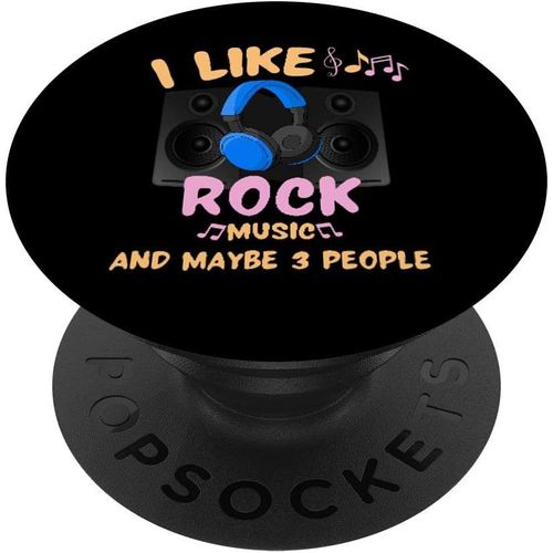 CFUX-J'aime la musique rock et peut-être 3 personnes Casque PopSockets PopGrip - Support et Grip pour Smartphone/Tablette avec un Top Interchangeable