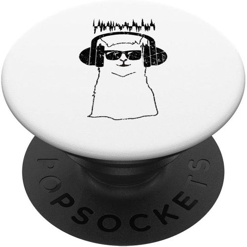 CFUX-Casque d'écoute lama alpaga musicien PopSockets PopGrip - Support et Grip pour Smartphone/Tablette avec un Top Interchangeable
