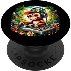 Cfux-Dj Monkey Casque Singe Amusant Pour Hommes, Femmes, Enfants Popsockets Popgrip Adhésif