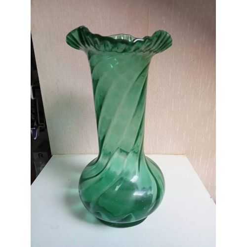 Vase Ancien Legras Vert Bouteille Hauteur 28 Cm