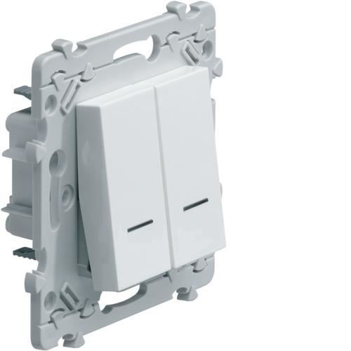 WE045 Essensya Double poussoir 1O+1F à voyant