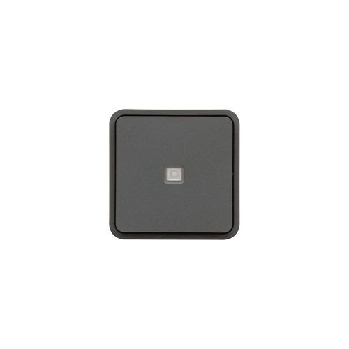 bouton poussoir lumineux no-nf 10a hager cubyko composable gris