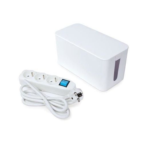 Perel multiprise 3 voies 250V 3500W Schuko blanc 2 pièces