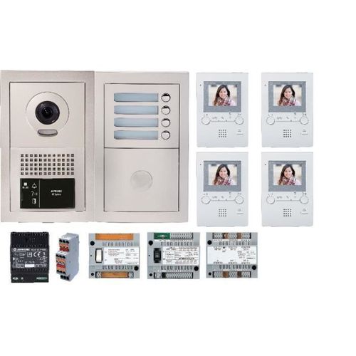 Pack vidéo GTBV4E 4 boutons avec 4 moniteurs GT1M3 programmés - AIPHONE - - GTBV4E.