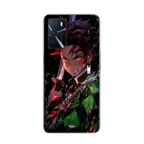 Coque Oppo A16s Demon Slayer Tanjiro Kamado Énervé Manga Anime