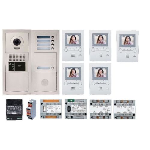 Pack vidéo GTBV5E 5 boutons avec 5 moniteurs GT1M3 programmés - AIPHONE - - GTBV5E.