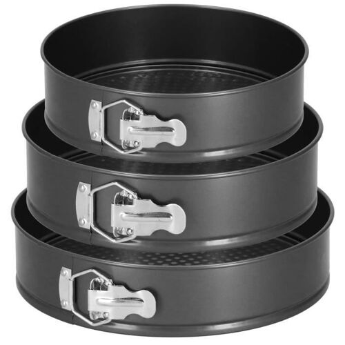 Moules À Gâteaux - Springos® - Set De 3 Plaques Rondes - Diamètres 23, 25, 27 Cm - Antiadhésif - Acier