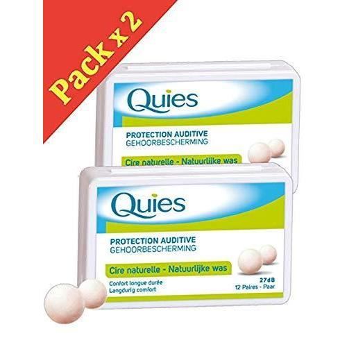 Quies - Boules Quies de Protection Auditive à la Cire Naturelle - Lot de 2 Boites de 24 Boules
