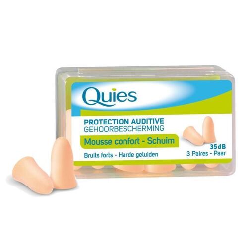 Bouchons d'oreilles en mousse anti-bruit Quies, 3 paires