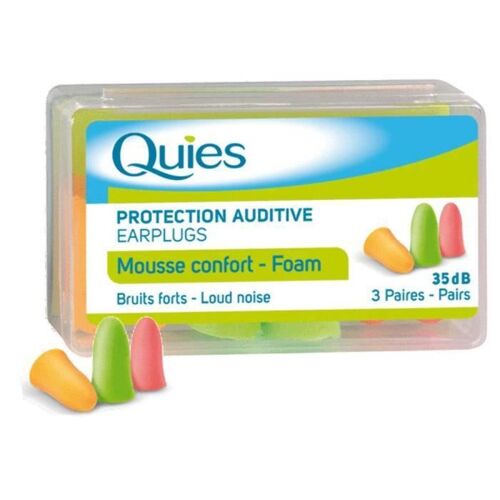 QUIES - protection auditive mousse disco - boite de 3 paires