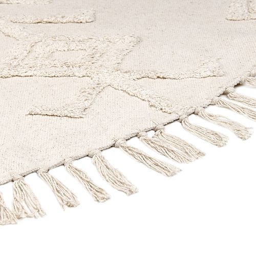 Tapis Rond En Coton D 140 Cm Beige Harran