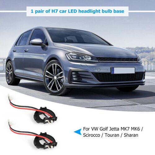 Supports D'adaptateurs De Base D'ampoule De Phare Led H7 Pour Vito Golf Jetta Mk7 1 Paire