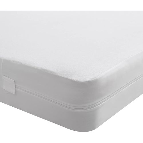 KALANKA-Housse de Matelas élastique avec Fermeture,Protège-Matelas Imperméable et Respirante, Doux Alèse - 140x190cm, Hauteur 16cm, Blanc