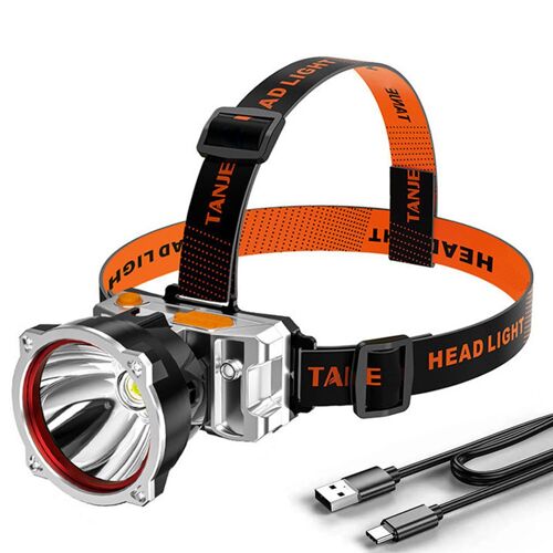 Lampe Frontale Led Très Lumineuse, 800lm, Étanche, Pour Camping, Randonnée, Usb, Batterie Rechargeable Intégrée, Torche De Travail
