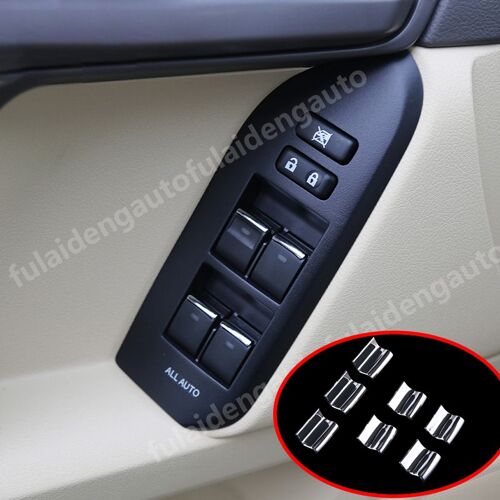 Interrupteur De Fenêtre Intérieur Chromé À Paillettes Pour Toyota Land Cruiser Lc200 2016 ¿ 2020, 7 Pièces, Décoration De Voiture