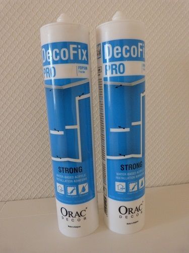 2 cartouches Decofix pro, Orac decor, 310ml, pour fixer corniches rosaces plinthes