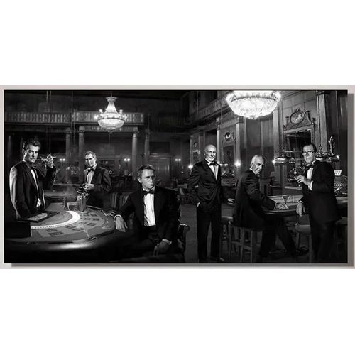 50Cm X 70Cm Affiche en soie imprimée James Bond Casino , sans cadre, décoration murale