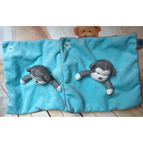 Doudou Singe Obaibi Bleu Et Rayé Lot De Deux Doudous Singes Ob