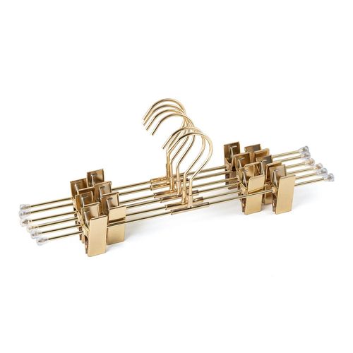 Lot De 6 Cintres Métallisés Avec Clip Gärde Doré