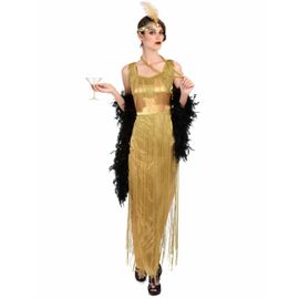 Déguisement Charleston Doré À Franges Femme - Taille: L