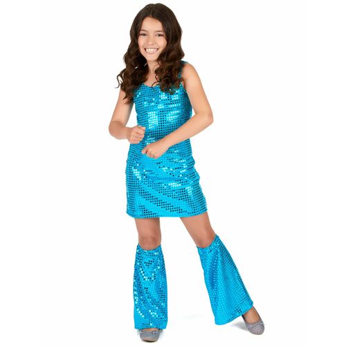 Déguisement Disco Bleu Turquoise Fille - Taille: 5 - 6 Ans (S)