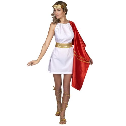 Déguisement Romaine Rouge Et Or Femme