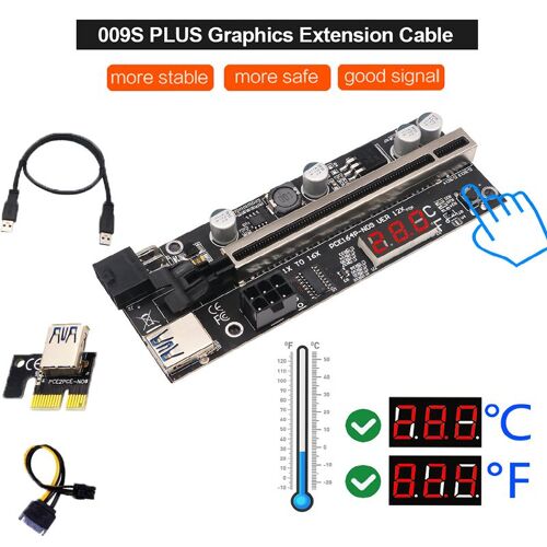 adaptateur de câble d'alimentation USB 3.0, 2 ports 6 broches PCIE 009S PLUS, avec capteur de température