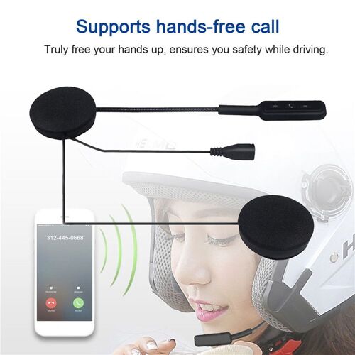 Casque de moto sans fil Bluetooth 5.0, casque mains-libres, musique stéréo, Support de haut-parleur, réponse automatique