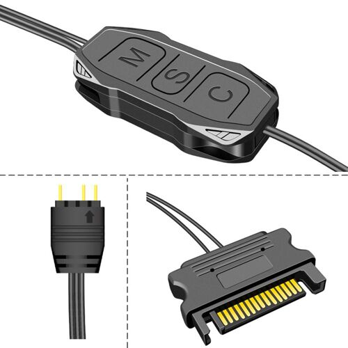câble de contrôleur RGB AR-1 5V 3 broches vers SATA AURA ARGB Mini, HUB de contrôle