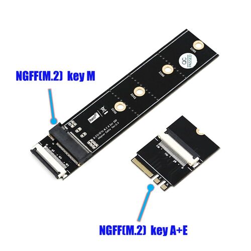 NGFF-Câble d'extension clé M vers clé A + E, carte adaptateur NGFF clé M vers A + E 2230, prend en charge le SSD PCIE NVcloser pour Windows 2000/8/10