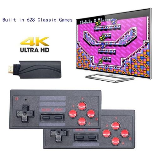 Console De Jeux Vidéo Sans Fil 4k Av, 628 Jeux Classiques Intégrés, Mini Contrôleur De Console Rétro, Sortie Pour Deux Joueurs