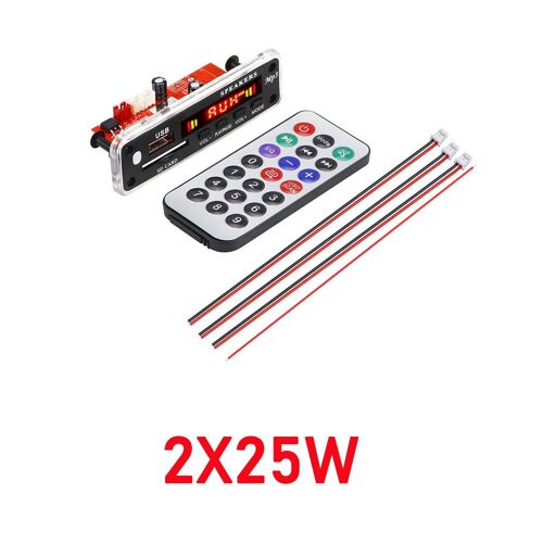 Amplificateur 2x25/30/40/60W, lecteur MP3, compatible Bluetooth, Module Audio 5.0, prend en charge l'enregistrement, Radio FM, carte décodeur MP3 pour voiture