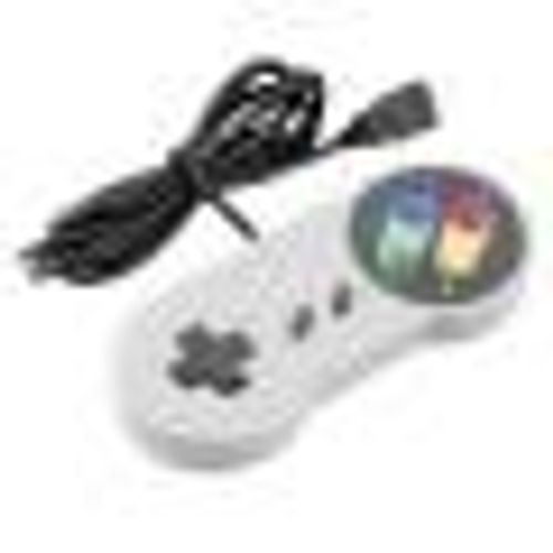Manette De Jeu 4 Boutons Super Pour Nintendo Snes, Usb, Pour Pc/Mac, Compatible Avec Win98/Xp/Vista/Windows 7/8