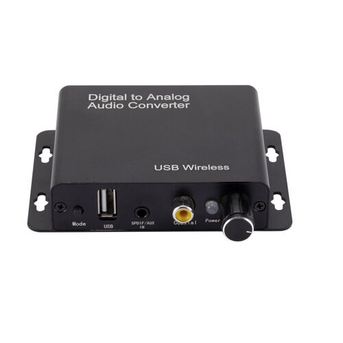 Convertisseur Audio numérique-analogique, Fiber coaxiale optique, Signal à 3.5MM, 3.5 AUX RCA, amplificateur décodeur récepteur Bluetooth 5.0