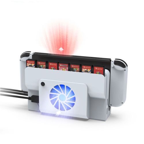 Refroidisseur Portable Pour Nintendo Switch, Ventilateur De Refroidissement Usb, Station D'accueil Avec Fente De Stockage De Cartes De Jeu, Support De Console Externe