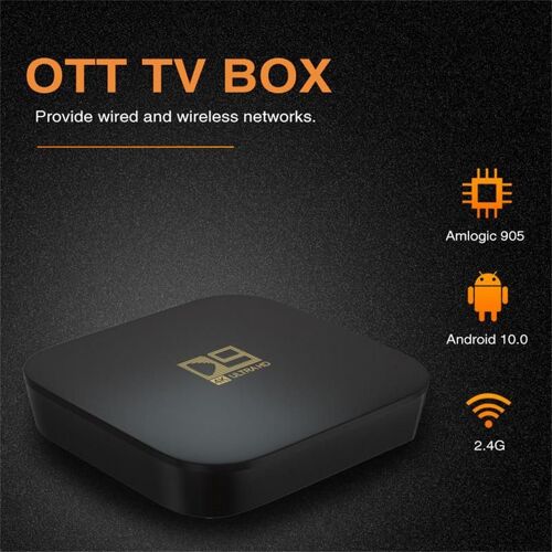 Boîtier Smart TV et vidéo, Android 10.0, 8 go, 1D9, 2.4 go, 4K, lecteur multimédia, pour Home cinéma