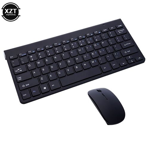 Ensemble Mini-clavier et souris multimédia sans fil 2.4G, pour ordinateur portable, Mac, PC de bureau, avec récepteur USB