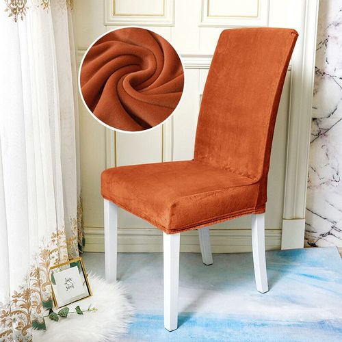 Housses De Chaise En Tissu Velours Brillant,Taille Universelle,Housses De Siège Commandées,Housses Bon Marché Pour Salle À Manger,1 Pièce,2 Pièces,4/6 Pièces - Type Velvet-Orange-1 Pc