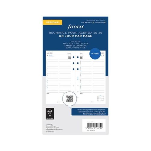 Filofax Jour Par Page - Français - Académique - Per - 25/26