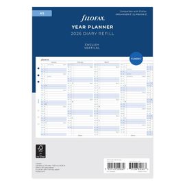 Filofax A5 Planning Annuel Vertical - Anglais - 2026