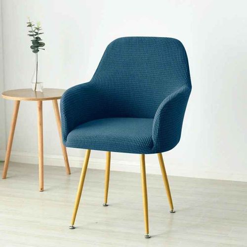 Housse De Fauteuil Haute En Polaire,En Spandex Extensible,Pour Chaise De Salle À Manger,Étui De Protection De Siège Élastique Amovible Pour Salon - Type Royal Blue Cover-1pc